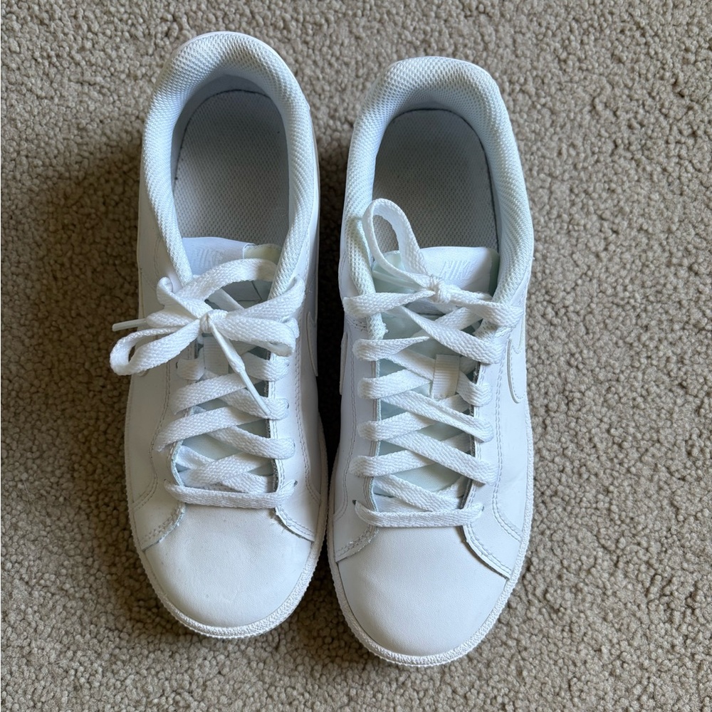 Nike White Low-Profile Leather Sneakers - Picture 3 of 4